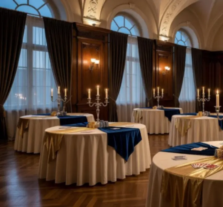 Elegancka sala bankietowa w hotelu butikowym w Polsce przygotowana na event
