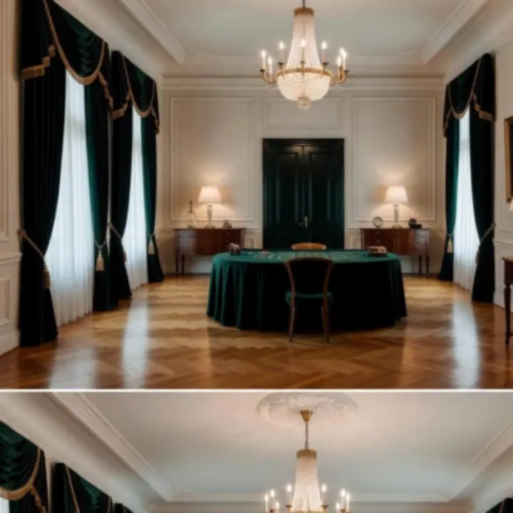 Wnętrze zabytkowej willi przygotowane na elegancki event kasynowy